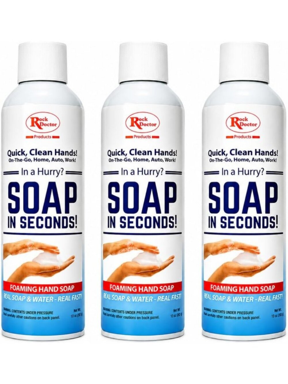 Foaming Hand Soap Spray Dispenser - 3 Pack, Fresh Scent, Alcohol-Free, Gentle on